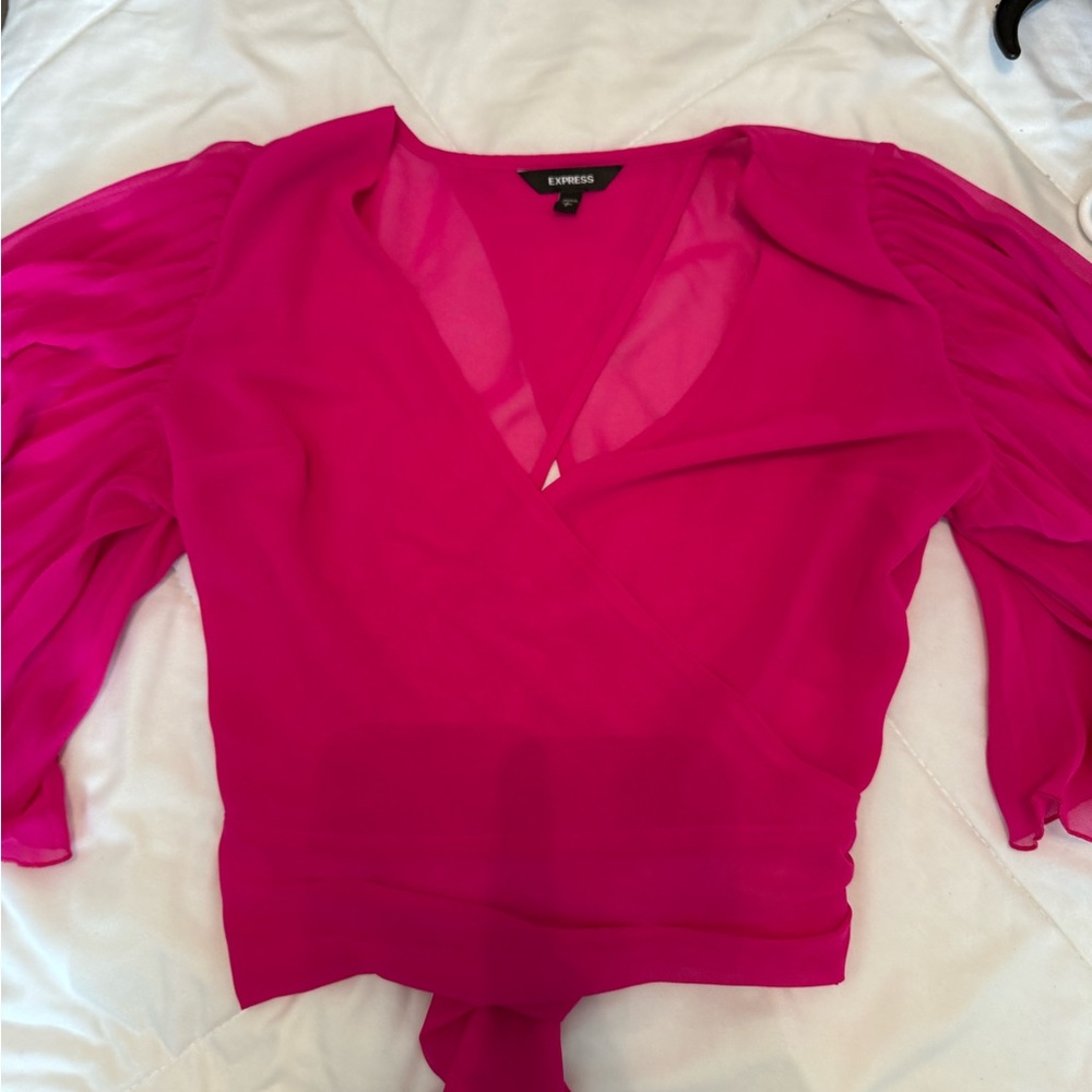 Express Women's Fuchsia Wrap Blouse